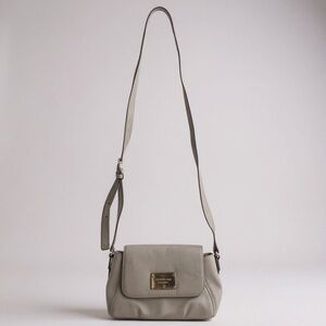 Michael Kors Pebble Leather Small Crossbody Shoulder Bag Mini Handbag White Gold